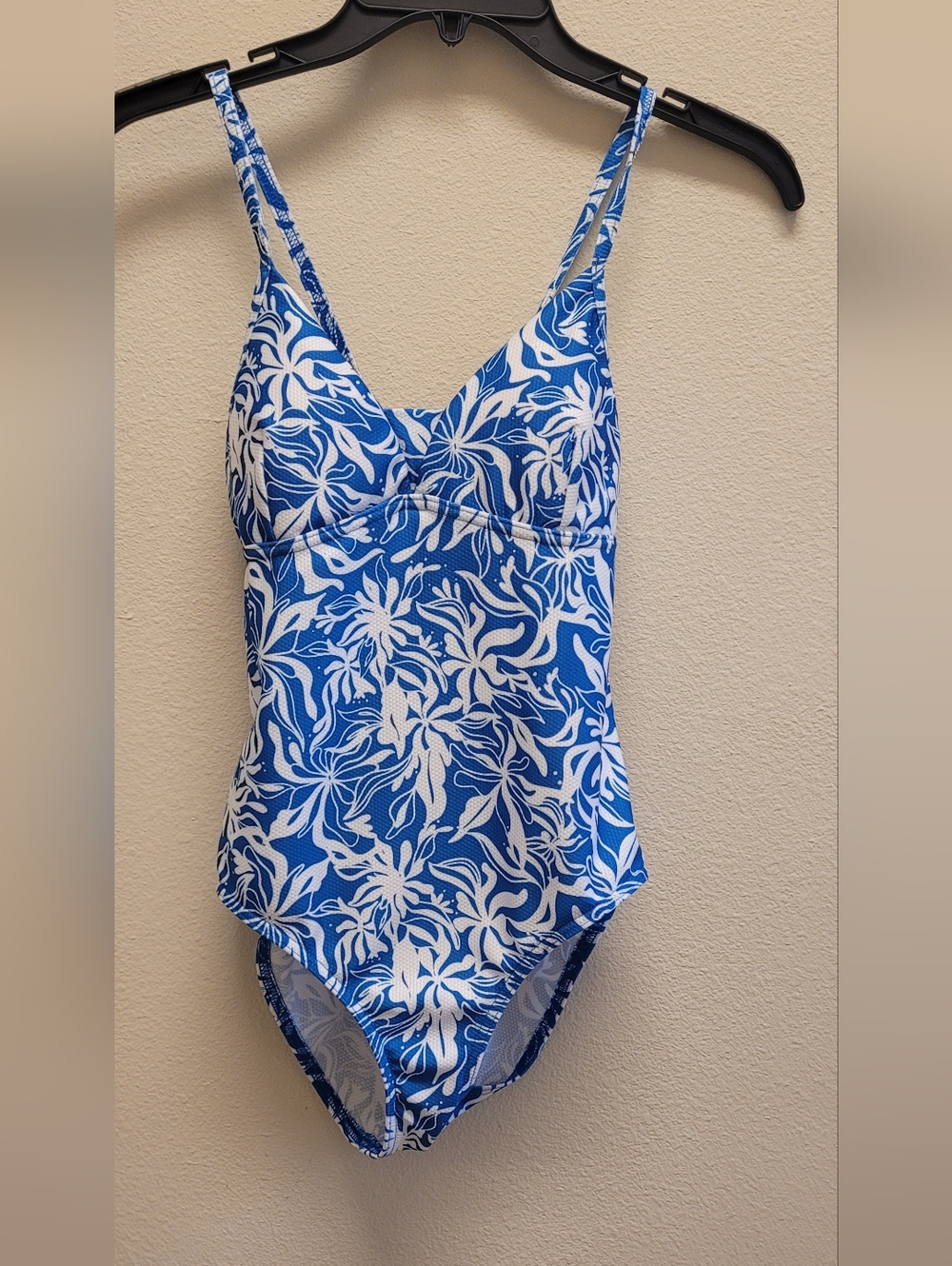 Decathalon Girl Swimsuit One Piece Blue and White Floral Size 12 - Picture 6 of 12